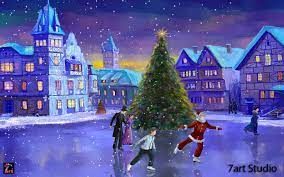Christmas Rink Screensaver And Live Wallpaper Your Brilliant Festive Window Christmas Live Wallpaper Animated Christmas Wallpaper Christmas Wallpaper Android