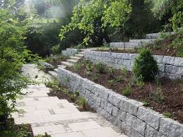 Garten Hanglage Garten Steinmauer Garten Gartengestaltung