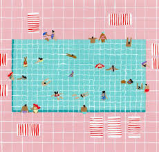 Pink Tiles Gouache On Paper Painting Art Helobirdie Pool Swimming Swimmingpool Pink Pinkandred Pool Paint Pool Art Pink Tiles
