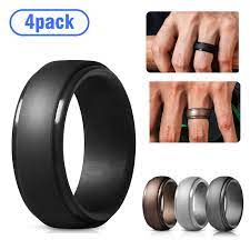 Tsv 4pack Silicone Wedding Ring For Men Breathable Mens Rubber Wedding Bands Comfortable Durable Wedding Ring Size 9 10 11 Available For Workout Walmart Com Walmart Com