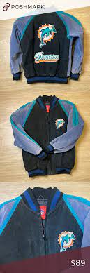 Miami Dolphins Vintage Suede Leather Jacket In 2021 Vintage Leather Jacket Carolina Panthers Jacket Satin Bomber Jacket