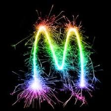 Kiara 'm' alphabet design american diamond pendant # kip0090 american diamond pcs: Buchstabe Letter M Lettering Design Fireworks Lettering