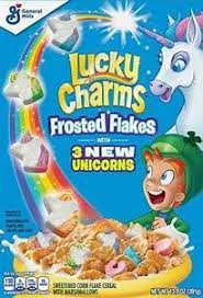 Kellogg's frosted mini wheats strawberry cereal 405g. General Mills Lucky Charms Frosted Flakes Cereal