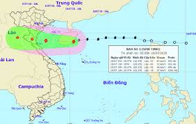 Bão số 3 mạnh cấp 9, giật cấp 11 di chuyển theo hướng tây bắc. Bao Sá»' 3 Cach Thai Binh Ha TÄ©nh Khoáº£ng 390km Vov Vn