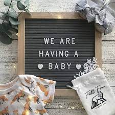 Felt Letter Board 10x10 Baby Announcement Board With Letters Baby Announcement Sign Office Decorations Cute Office Supplies Fox Baby Shower Decorations Gray Office Supply Word Board With Letters Buy Online At