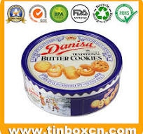 Factory Embossed Large Round Tin Can Biscuits Storage Metal Tin Box Danish  Butter Cookies Tin for Chocolate Food Packaging Wholesale