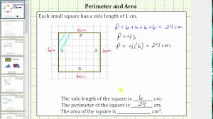 Determine The Perimeter And Area Of A Square On A Grid