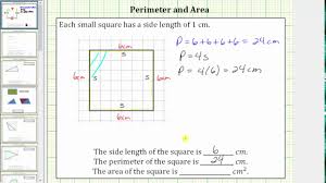Determine The Perimeter And Area Of A Square On A Grid