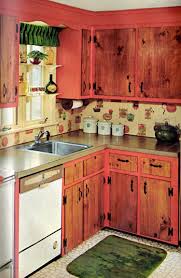 Make a solution of soap and water and clean the cabinets with the help of a cleaning pad so. 18 Cute Cheap Kitchen Cabinet Facelift Ideas From The 60s 70s Cheap Kitchen Cabinets Vintage Kitchen Cabinets Country Kitchen Cabinets