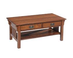 Leick furniture mission side table, medium oak. Lexington Mission Coffee Table With Two Drawers Homesquare Furniture