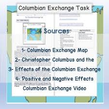 Columbian Exchange Document Based Source Test Christopher Columbus Assessment