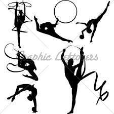 Graphic Silhoutettes Of 6 Rhythmic Gymnasts Ritmica Silueta De Bailarina Gimnastas
