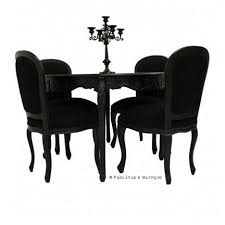 Cherise 48 Round Dining Table 4 Chairs Black Baroque Furniture Rococo Furniture Black Dining Room