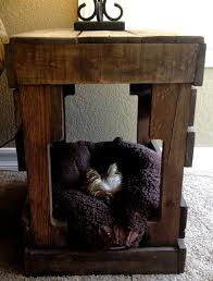 Pin By Marsha Daniels On Diy Diy Dog Bed End Table Dog Bed Rustic Reclaimed Wood