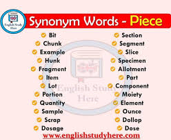 Piece Synonyms Words English Study Here English Study English Vocabulary Words English Phrases