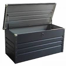 Coffre De Rangemengt Pour Exterieur En Metal Anthracite X Metal En 2020 Coffre De Jardin Coffre De Rangement Coffre