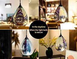 Modern glass pendant light ceiling light fixtures single bulb shape for kitchen. 3d Glass Pendant Light Modern Kitchen Pendant Lighting With Colored Hammered Shade 3d Reflection Glass Hanging Pendant Ceiling Light Fixture For Living Room Bedroom Island Restaurant Bar 8in Chrome Pricepulse