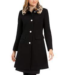 Kate Spade New York Leopard Print Faux Fur Collar Coat Reviews Coats Jackets Women Macy S