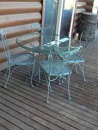 5pc Set Of Mid Century Modern Salterini Woodard Floral Patio Furniture Vintage Patio Furniture Patio Furniture Floral Patio