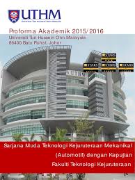 Kampus teknologi, universiti teknikal מלזיה melaka, ayer keroh. Ftk Proforma Kejuruteraan Mekanikal Automotif Dengan Kepujian New