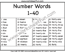 Numbers In Words 1 40 Number Words Chart One Worksheet Free Printable Worksheets Worksheetfun Number Words Chart Number Words Worksheets Number Words