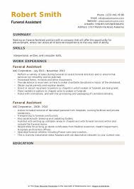 Funeral Assistant Resume Samples Qwikresume