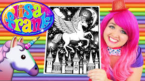 One page has been partially colored. Coloring Lisa Frank Pegasus Coloring Book Page Prismacolor Colored Pencil Kimmi The Clown Youtube