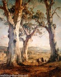 Hans Heysen The Three Gums Lovely Large Unframed Print Australian Painting Landscape Art Australian Art