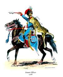 47 1688 Hussar Officer Anton Hoffman Muenchen Hussar Bavarian Army Military Illustration
