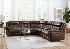 Hallmark 6 Piece Leather Power Reclining By Hom Furniture Hom Furniture Furniture Modular Sectional