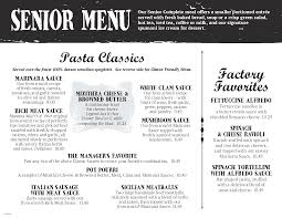 The Old Spaghetti Factory Senior Menu Spaghetti Factory Coffee Bread Menu