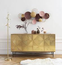 Buffet 4 Portes En Manguier Massif Et Metal Martele Dore En 2020 Deco Maison Du Monde Deco Et Meuble Deco
