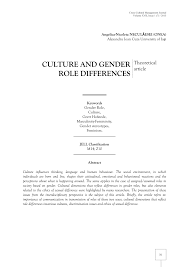 Pdf Culture And Gender Role Differences