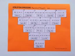 Simplifying Expressions Pyramid Puzzle Simplifying Expressions Math Expressions Combining Like Terms