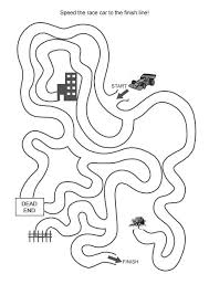 Free Online Printable Kids Games Race Car Maze Pendidikan