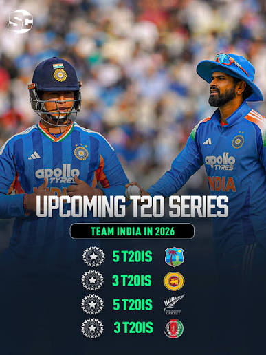 🇮🇳 TEAM INDIA'S UPCOMING T20I SERIES IN 2026! 🏏 A packed T20I schedule awaits India with series against West Indies, Sri Lanka, New Zealand and Afghanistan. 🔥 🇮🇳 vs 🇯🇲 West Indies —
