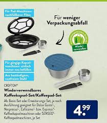 Maybe you would like to learn more about one of these? Crofton Wiederverwendbares Kaffeekapsel Set Oder Kaffeepad Set Angebot Bei Aldi Sud
