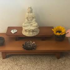 Puja Table Meditation Shrine Prayer Table Meditation Altar Tea Table Buddhist Altar Japanese Table Zen Altar In 2020 Meditation Altar Japanese Table Altar