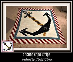 Anchor Queen Size C2c Graph With Word Chart Crochet