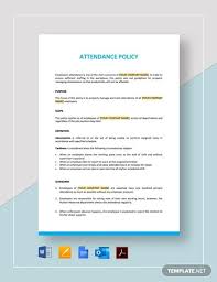 Attendance Policy Template Word Doc Google Docs Apple Mac Pages Outlook In 2020 Attendance Policy Policy Template Word Doc