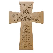 Assemble a memory photo album with pictures highlighting 40 years together. Buy 40th Wedding Anniversary Maple Wood Wall Cross Gift For Couple 40 Year Anniversary Gifts For Her Fortieth Wedding Anniversary Gifts For Him 7x11 In Cheap Price On Alibaba Com