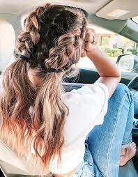 Two Braided Hairstyles To Try This Summer Diy Darlin In 2021 Sporty Hairstyles Hair Styles Medium Hair Styles
