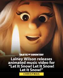How cute is animated Lainey Wilson?! The country singer released the music  video for her version of "Let It Snow! Let It Snow! Let It Snow!" featuring  Bing Crosby's vocals ⛄