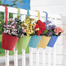 Hanging Planters Set Of 5 Balcony Planters Balcony Hanging Planter Flower Pots