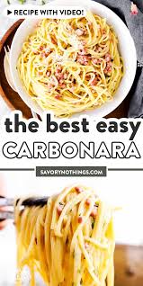 Simple Spaghetti Carbonara Ready In 20 Minutes In 2020 Traditional Carbonara Recipe Easy Carbonara Recipe Pasta Carbonara Recipe