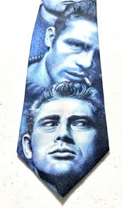 Ralph Marlin Original James Dean Faces Blue Neck Tie Vintage Rare