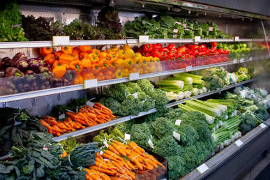 Fresh produce displays at regional markets offer exceptional value, AI generated