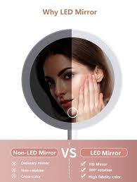 Foldable Glass Espejos Decorativos Travel Table Vanity Cosmetic Mirror With  Storage Small Desk Makeup Mirrors With Led Lights| Alibaba.com