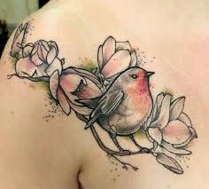 Bird And Rose Tattoo Designs Robin And Flower Tattoo Flower Tattoo Flower Tattoo Designs Bird And Flower Tattoo