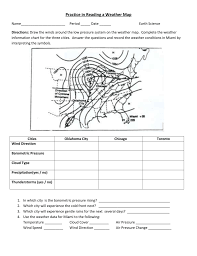 Practice In Reading A Weather Map